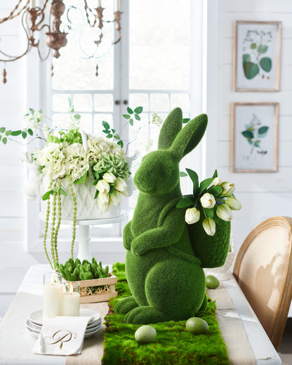 RAZ Imports Spring Renewal 3.75" Moss Rabbits with Crate Easter Decoration, Set of 12