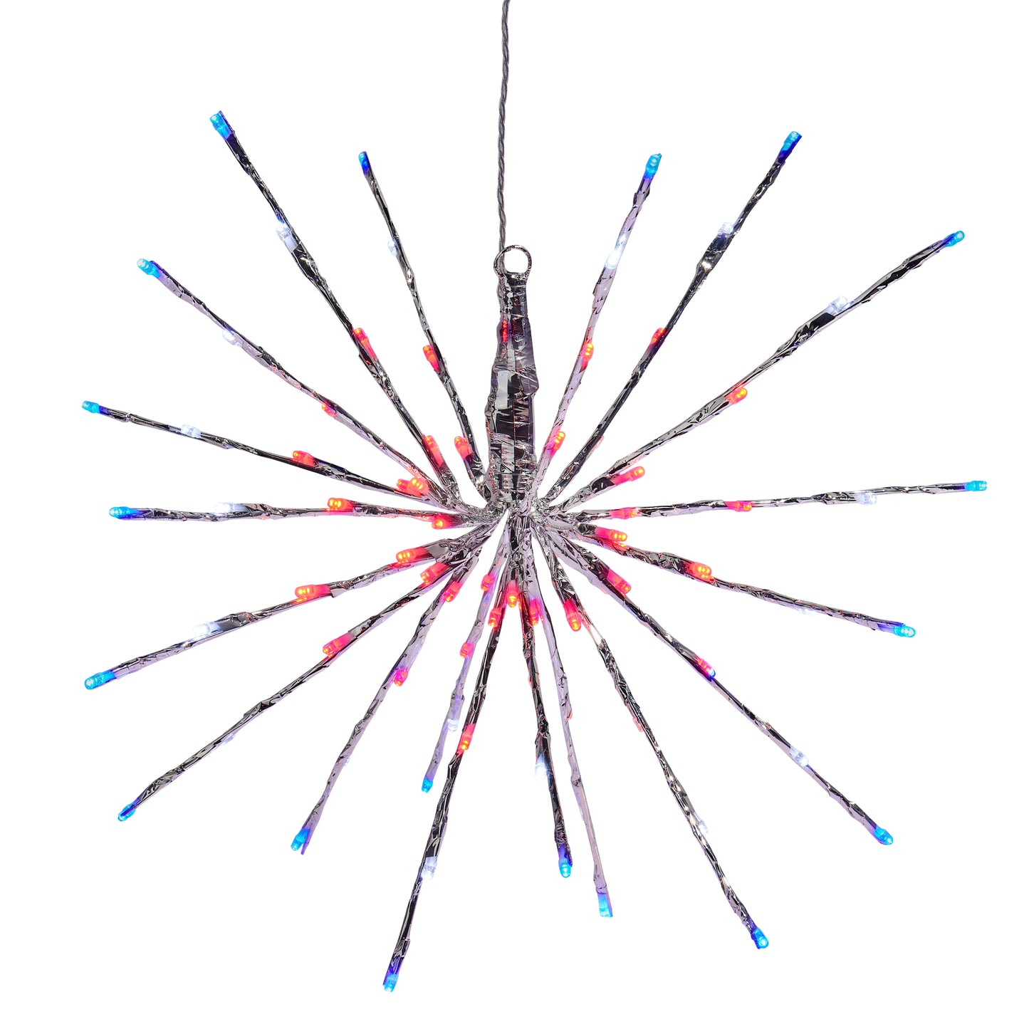 RAZ Imports Americana 18" Silver LED Lighted Starburst with Red, White, and Blue Lights