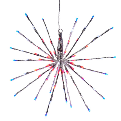 RAZ Imports Americana 18" Silver LED Lighted Starburst with Red, White, and Blue Lights