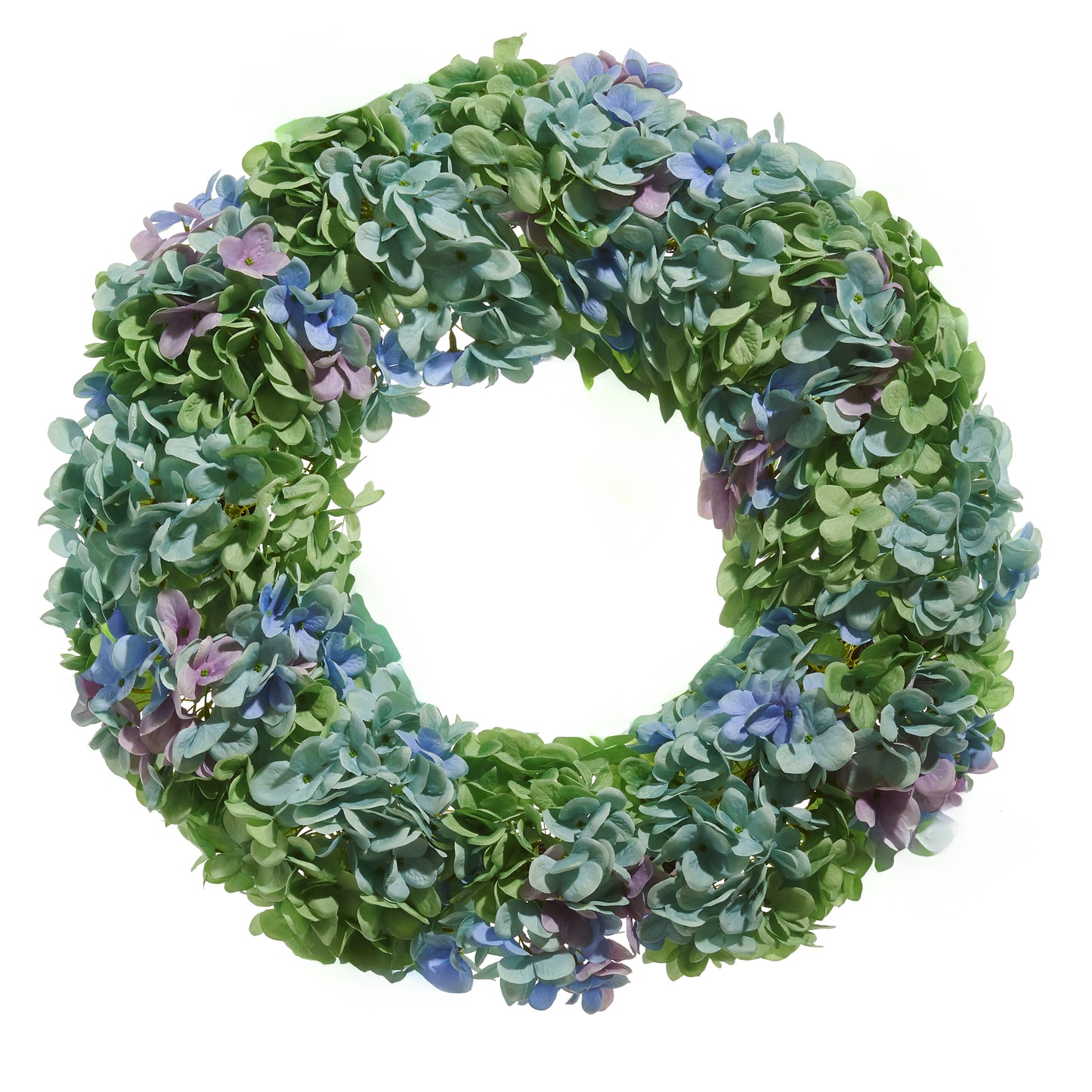 RAZ Imports Blue Haven 24" Blue and Green Hydrangea Flower Wreath