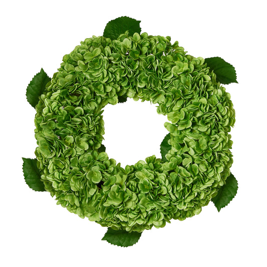 RAZ Imports 24" Lush Green Hydrangea Flower Spring and Summer Wreath