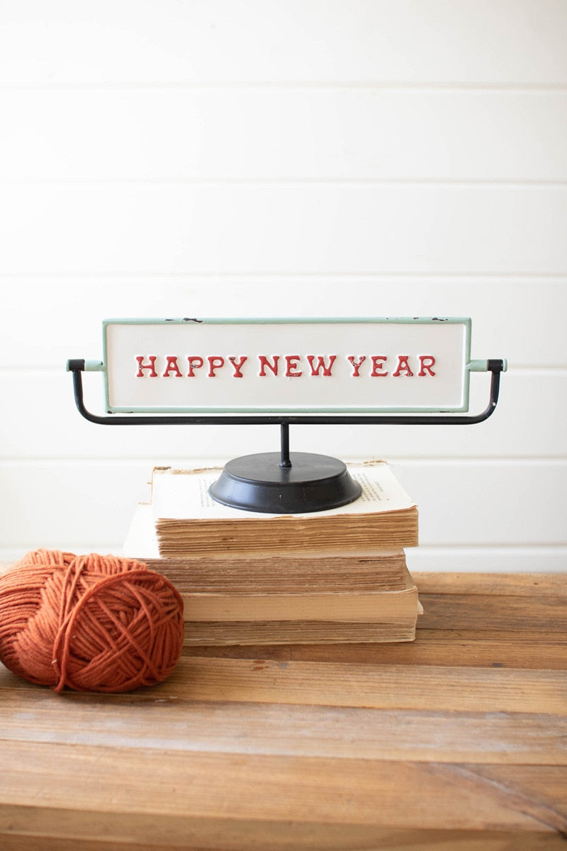 Kalalou Merry Christmas and Happy New Year Enamel Flip Sign