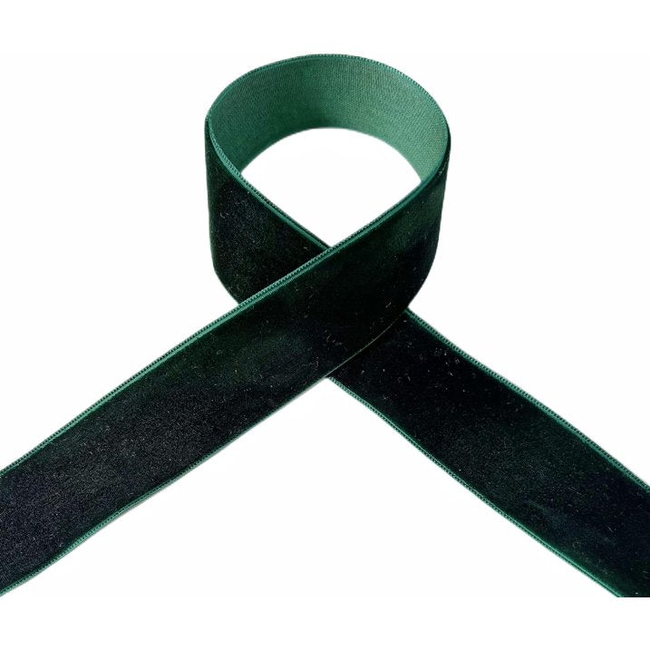 Vintage Green Velvet Ribbon, 1"X 25 Yards