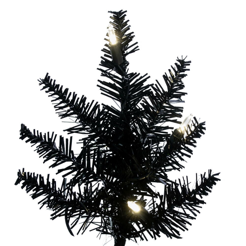 Vickerman 4.5' Black Fir Artificial Christmas Tree with Warm White LED Lights