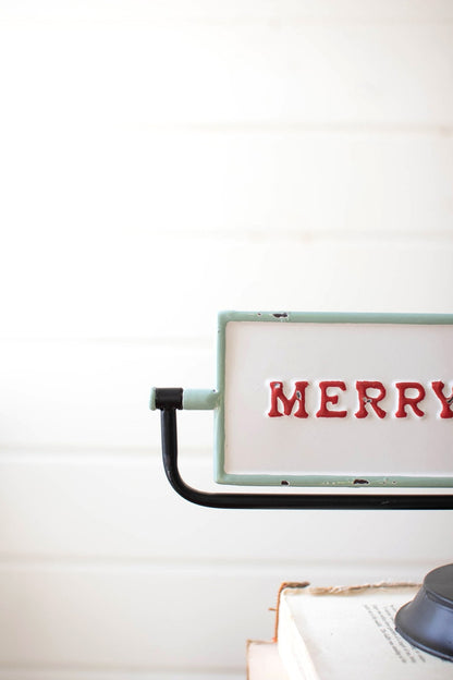 Kalalou Merry Christmas and Happy New Year Enamel Flip Sign