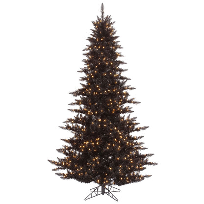 Vickerman 4.5' Black Fir Artificial Christmas Tree with Warm White LED Lights