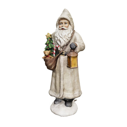 RAZ Imports 11.5" Santa Lantern Figurine with Christmas Toy Bag - Ivory